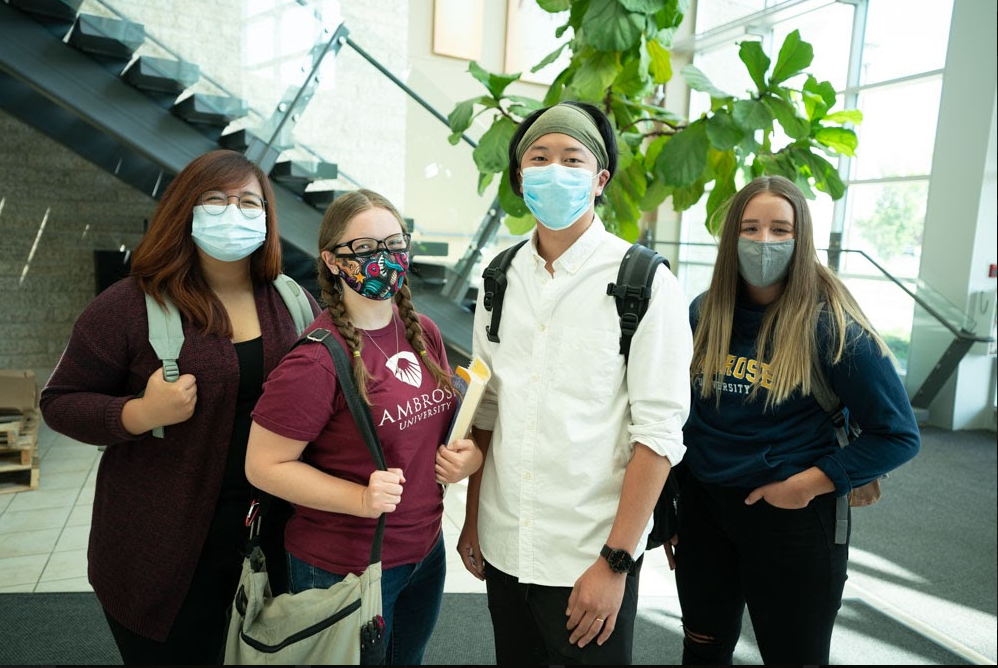 Students wearing face coverings during COVID-19