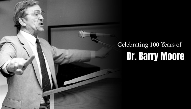 Celebrating Dr. Barry Moore Banner